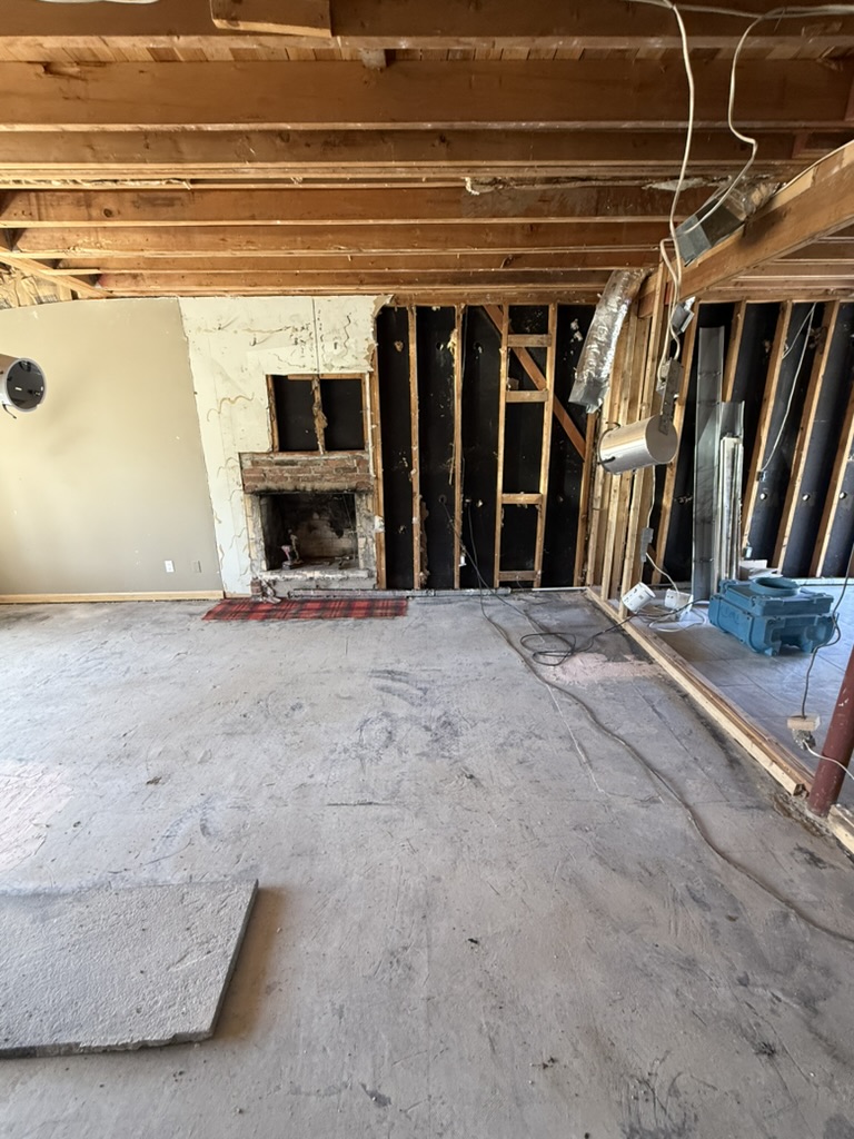 Living room after demolition